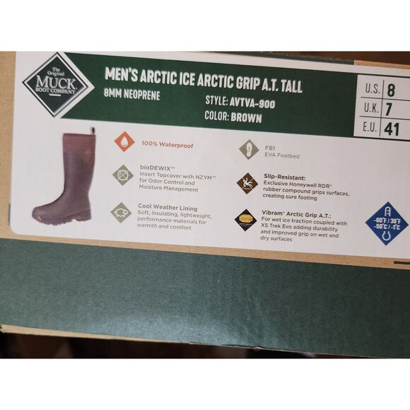Muck Boot Arctic Ice Arctic Grip A.T. Tall | Men’s Size 8 | Winter Boots - Picture 11 of 14